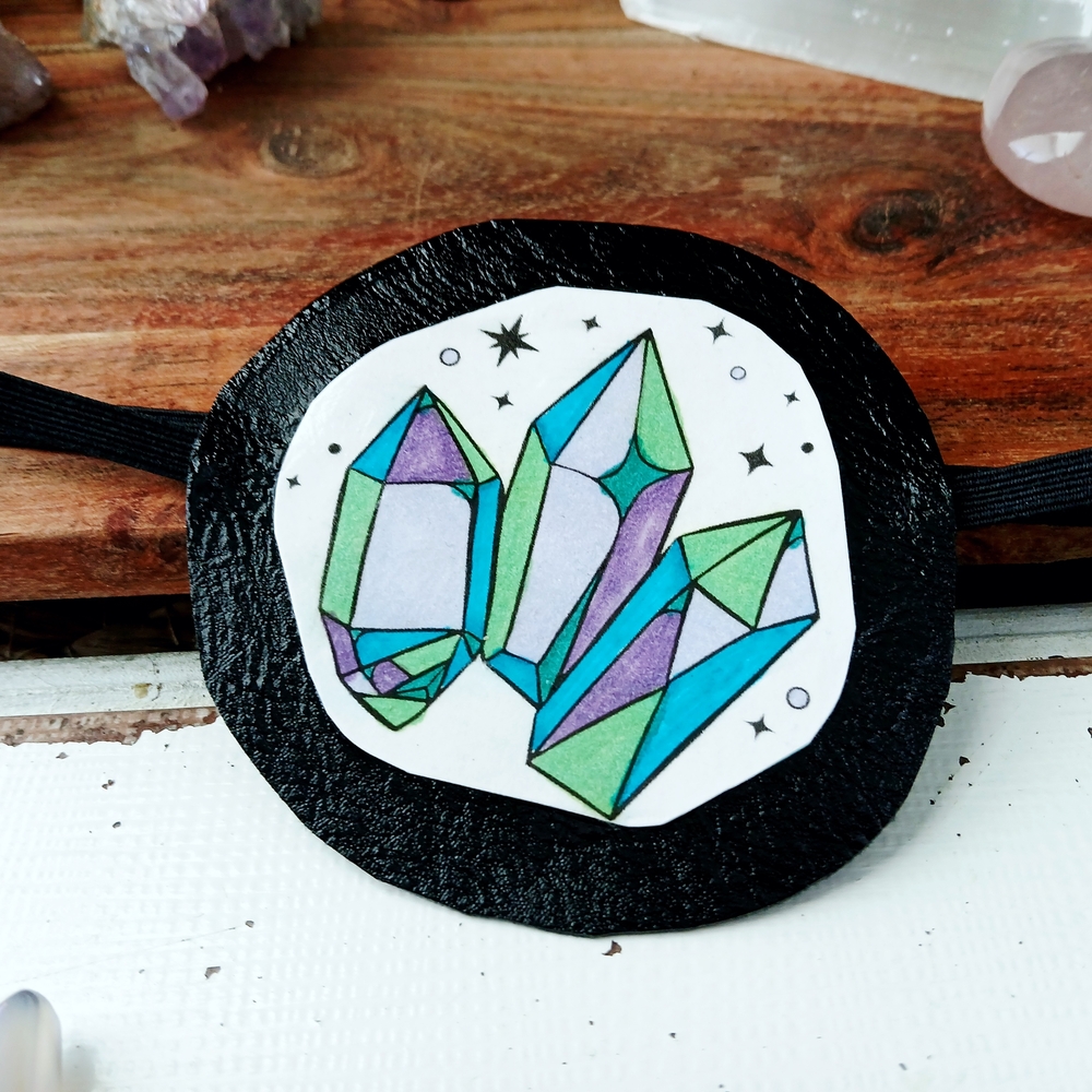 Artisan Eye Patch With Crystal Design - image 3